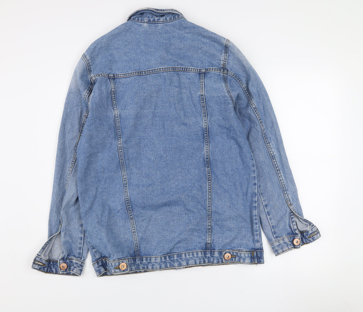 Denim Co. Womens Blue Size 10 Denim Button Casual Jacket