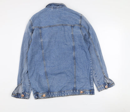Denim Co. Womens Blue Size 10 Denim Button Casual Jacket