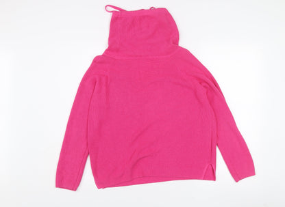 United Colors of Benetton Womens Pink Wool Blend Roll Neck Jumper XS