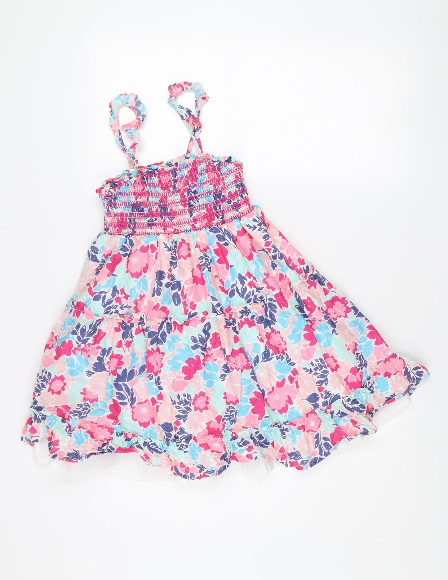 Runningviolet Teens Multicoloured Floral Cotton Skater Dress Size 6