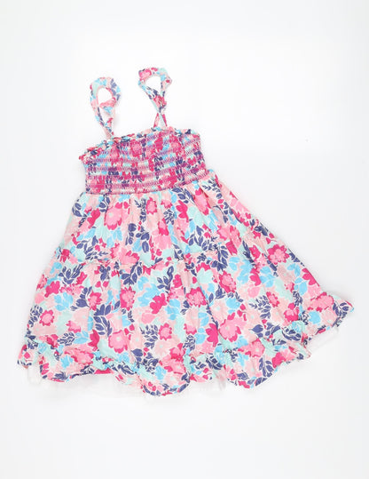 Runningviolet Teens Multicoloured Floral Cotton Skater Dress Size 6