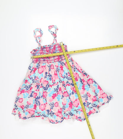 Runningviolet Teens Multicoloured Floral Cotton Skater Dress Size 6