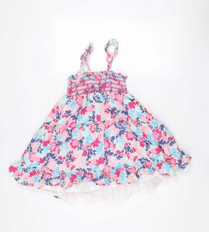 Runningviolet Teens Multicoloured Floral Cotton Skater Dress Size 6