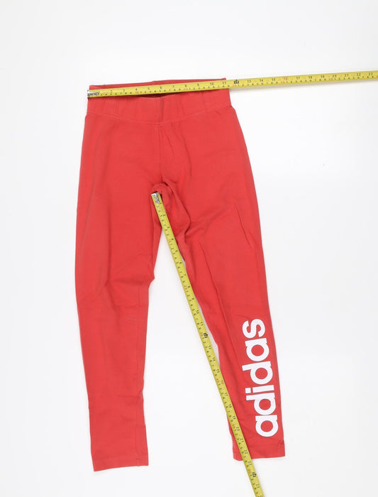 Adidas Women's Red XS Leggings Slim Fit Elastic Waist Activewear