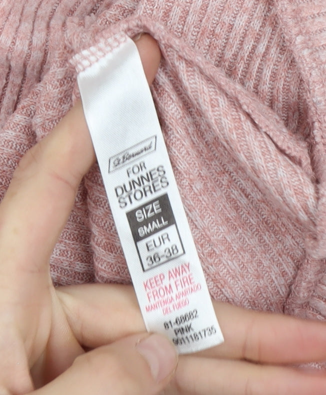 Dunnes Stores Womens Pink Mock Neck Knit Jumper Size S