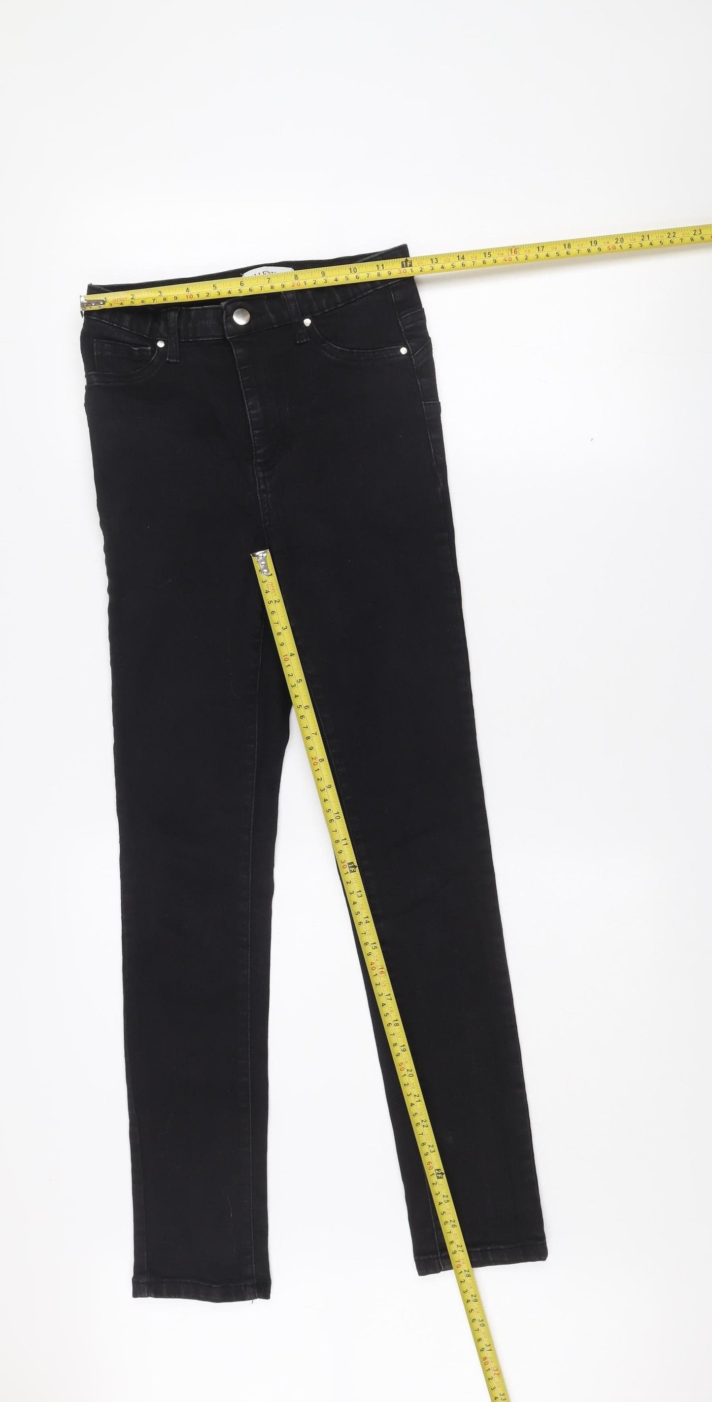 Gallery Womens Black Skinny Jeans UK 10 Stretch Denim Mid Rise