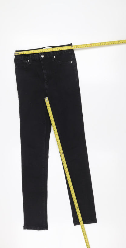 Gallery Womens Black Skinny Jeans UK 10 Stretch Denim Mid Rise