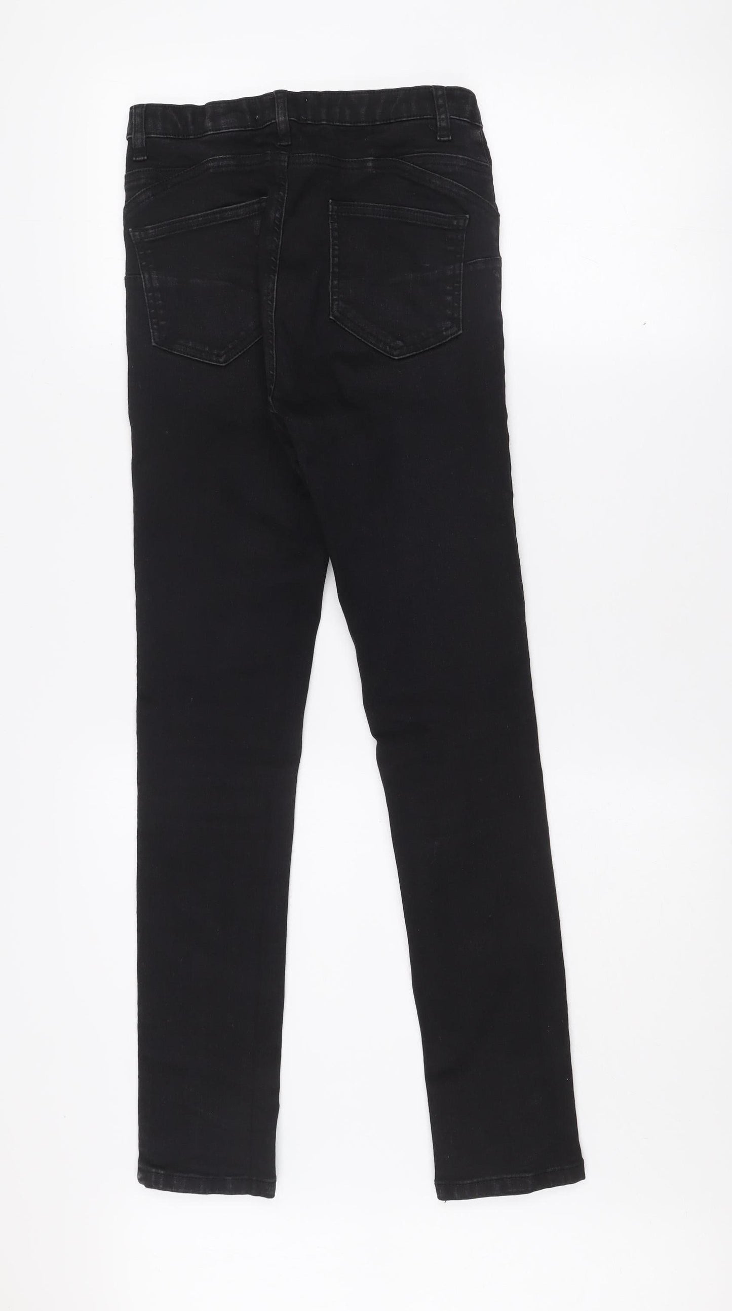 Gallery Womens Black Skinny Jeans UK 10 Stretch Denim Mid Rise