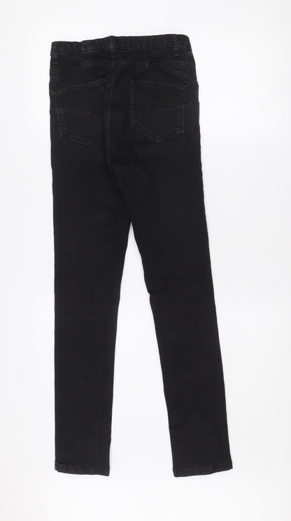 Gallery Womens Black Skinny Jeans UK 10 Stretch Denim Mid Rise