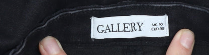 Gallery Womens Black Skinny Jeans UK 10 Stretch Denim Mid Rise