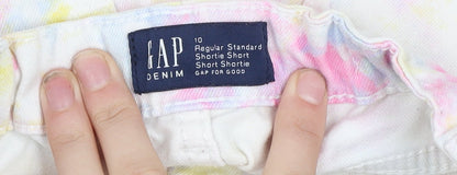 GAP Girls Multicoloured Tie-Dye Denim Hot Pants Shorts Size 10 Years