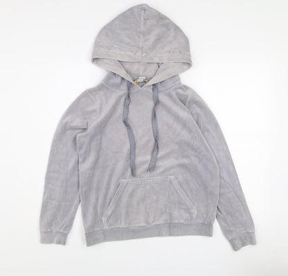Oasis Women’s Grey Velour Pullover Hoodie Size S