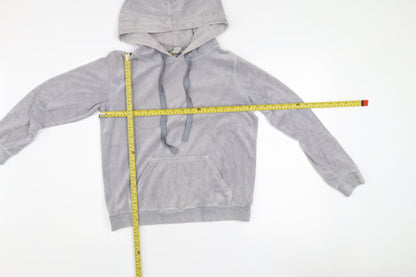 Oasis Women’s Grey Velour Pullover Hoodie Size S