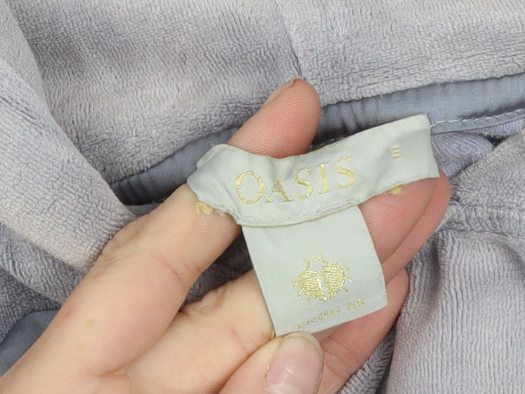 Oasis Women’s Grey Velour Pullover Hoodie Size S
