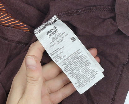 Jack & Jones Men’s Brown Slim Fit Core 1990 Graphic Cotton T-Shirt Size M