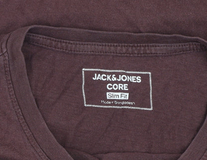Jack & Jones Men’s Brown Slim Fit Core 1990 Graphic Cotton T-Shirt Size M