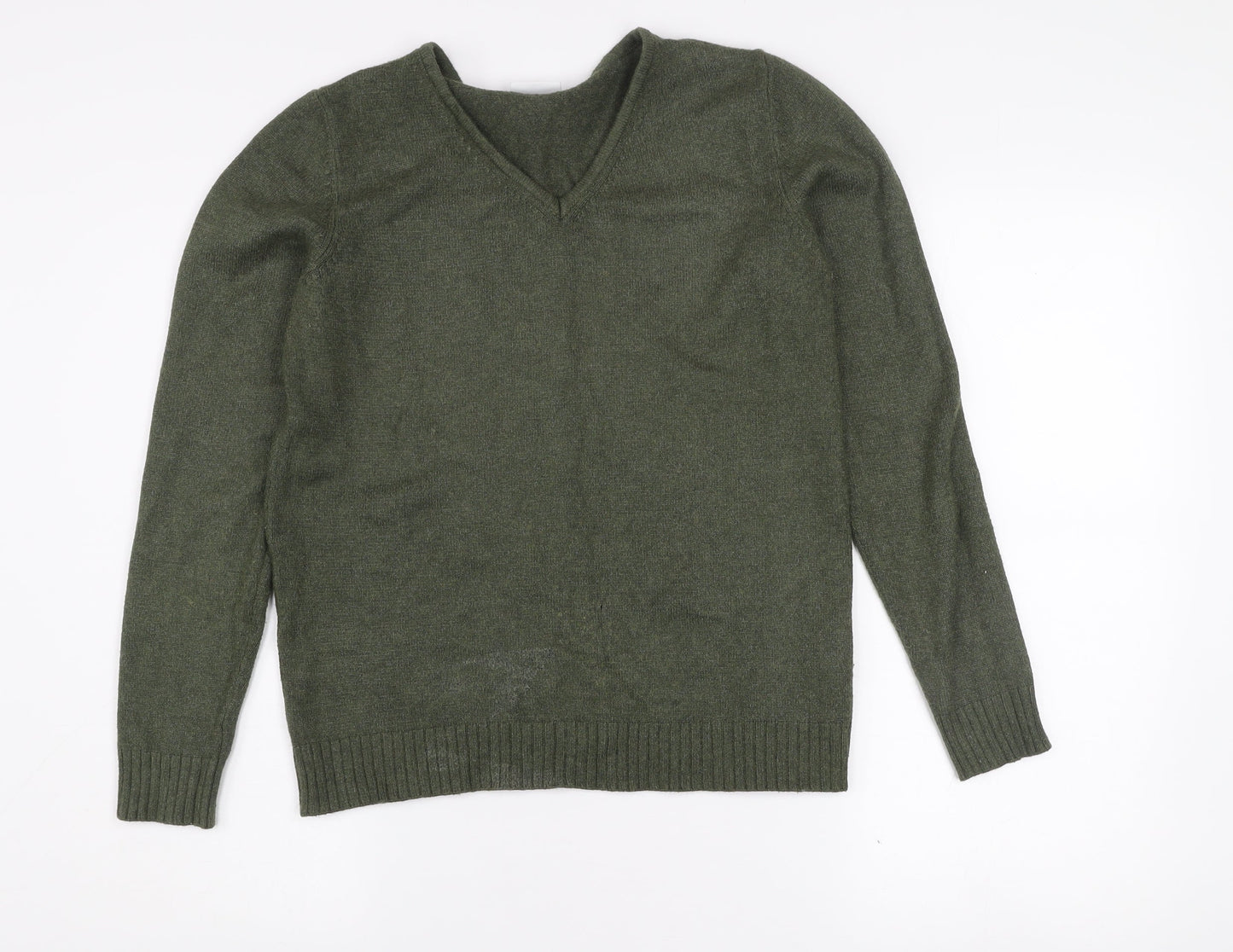 Vila Womens Green V-Neck Knit Pullover Jumper Size S