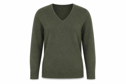 Vila Womens Green V-Neck Knit Pullover Jumper Size S