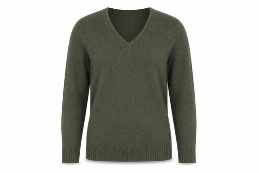 Vila Womens Green V-Neck Knit Pullover Jumper Size S