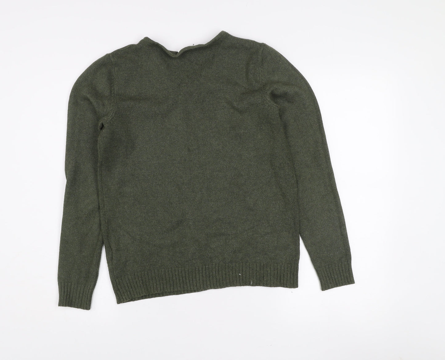 Vila Womens Green V-Neck Knit Pullover Jumper Size S