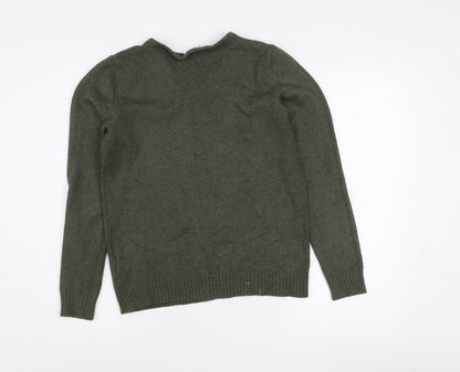 Vila Womens Green V-Neck Knit Pullover Jumper Size S