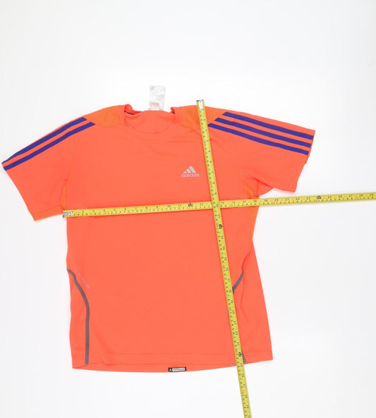 Adidas Men's Orange Running T-Shirt M Crew Neck Short Sleeve Athletic Top