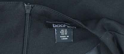 Boohoo Women’s Black V-Neck Sleeveless Zip Playsuit Size 14