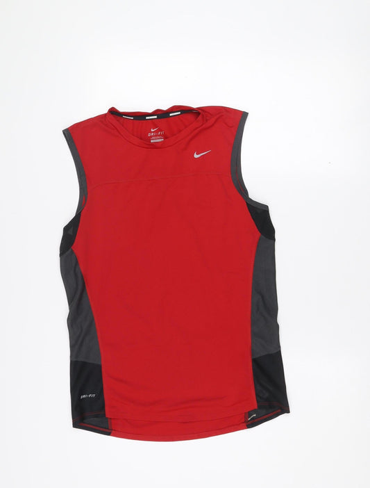 Nike Men's Red Dri-Fit Running Sleeveless Tank Top Size S