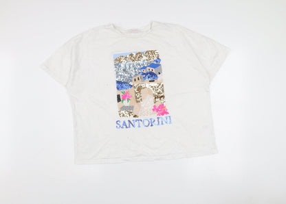 Savida Women’s White Sequin Santorini T-Shirt Size 16