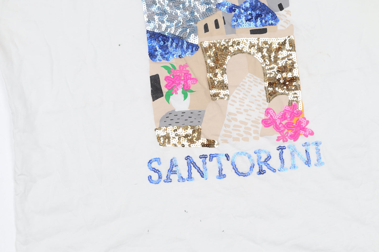 Savida Women’s White Sequin Santorini T-Shirt Size 16