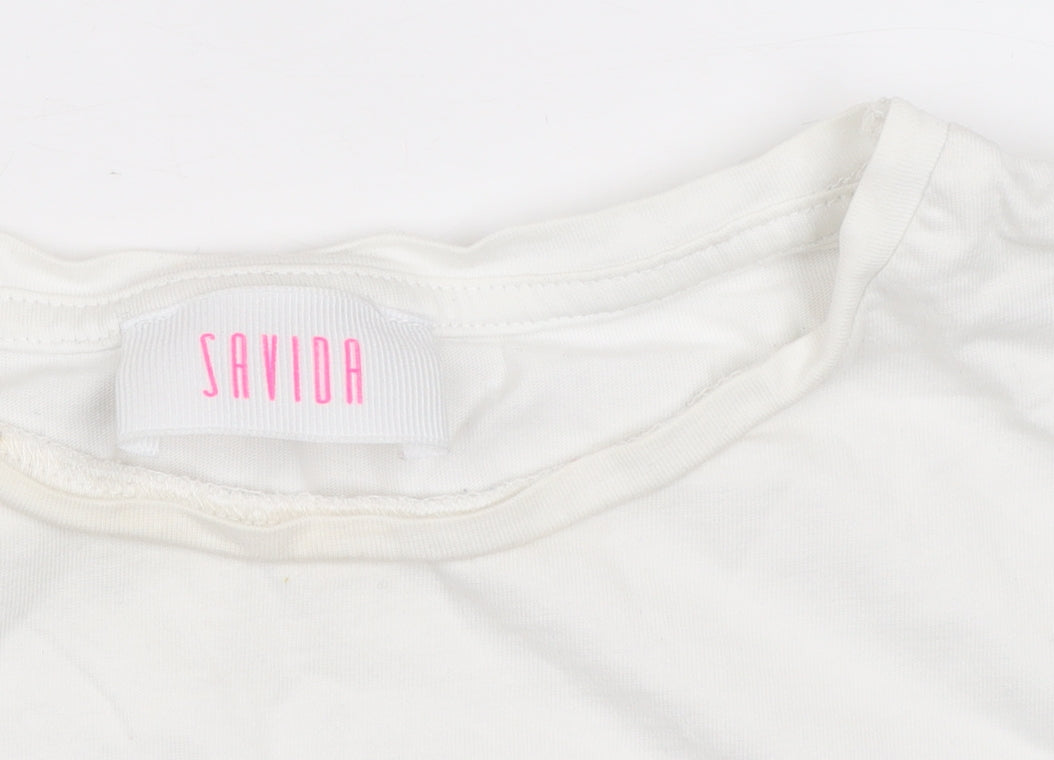 Savida Women’s White Sequin Santorini T-Shirt Size 16