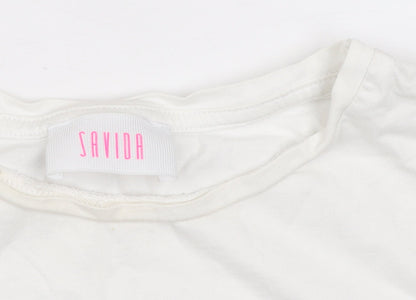 Savida Women’s White Sequin Santorini T-Shirt Size 16