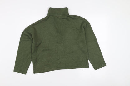 Stradivarius Womens Green XS Collared Henley Knit Jumper