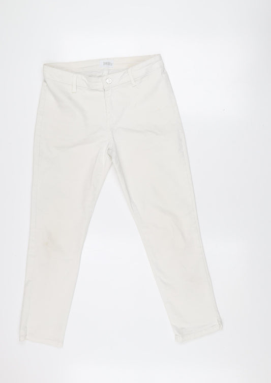 Savida Women's Ivory Regular Fit Cotton Stretch Straight Jeans UK 10