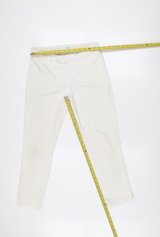 Savida Women's Ivory Regular Fit Cotton Stretch Straight Jeans UK 10