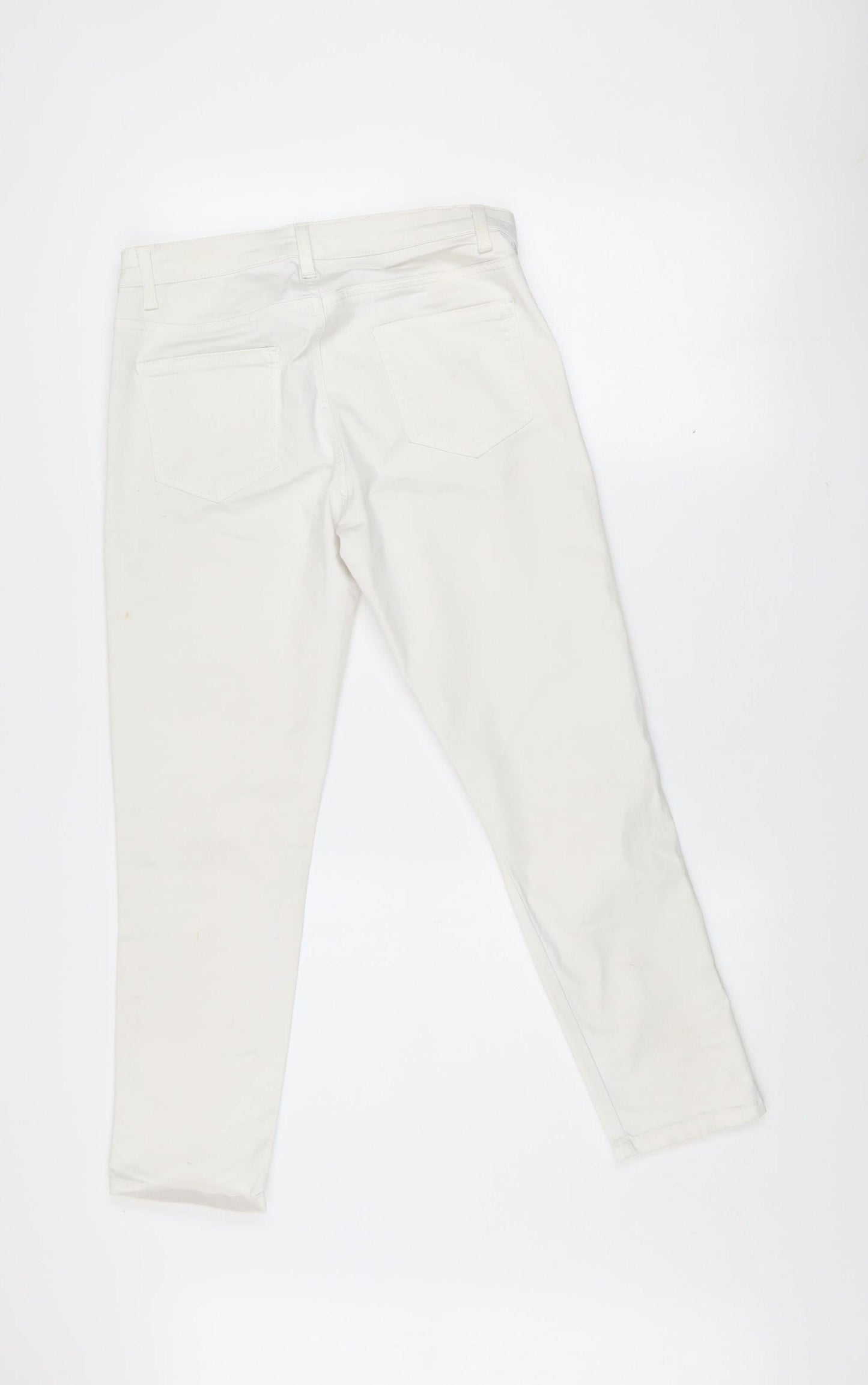 Savida Women's Ivory Regular Fit Cotton Stretch Straight Jeans UK 10