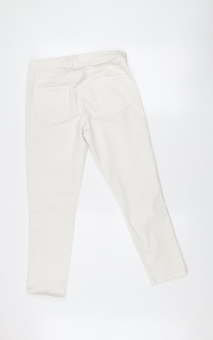 Savida Women's Ivory Regular Fit Cotton Stretch Straight Jeans UK 10