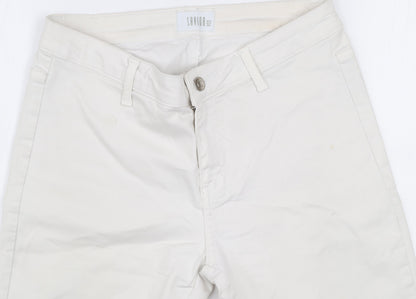 Savida Women's Ivory Regular Fit Cotton Stretch Straight Jeans UK 10