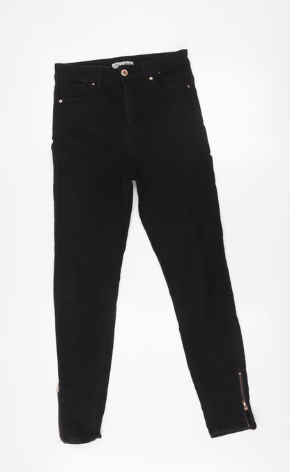 Denim Co. Women's Black Skinny Jeans Size 10 Ankle Zip Stretch