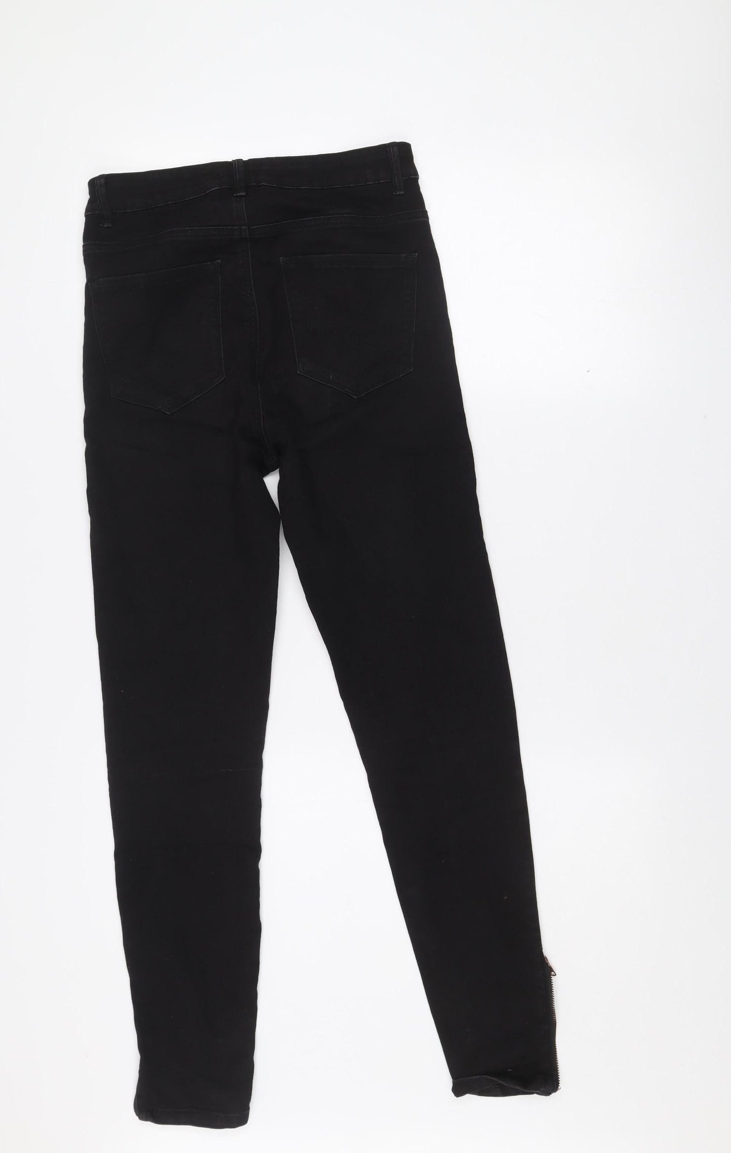 Denim Co. Women's Black Skinny Jeans Size 10 Ankle Zip Stretch