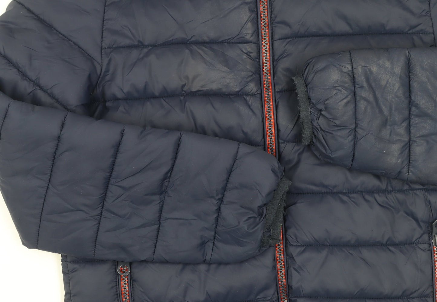 Next Boys Blue Hooded Puffer Jacket 11 Years Nylon Winter Coat