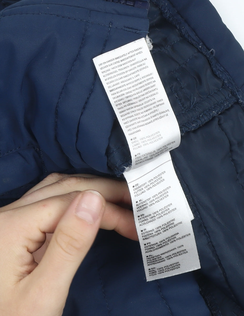 Trespass Girls Blue Padded Bodywarmer 5-6 Years Polyester Zip Waistcoat