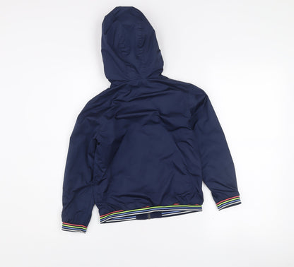 Mayoral Girls Blue Hooded Bomber Jacket 7 Years Polyester Lined Zip-Up