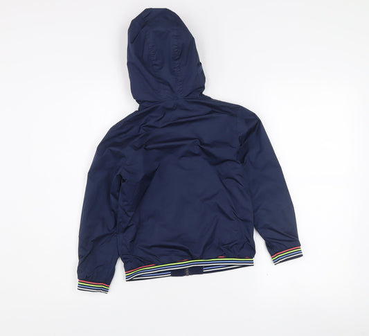 Mayoral Girls Blue Hooded Bomber Jacket 7 Years Polyester Lined Zip-Up