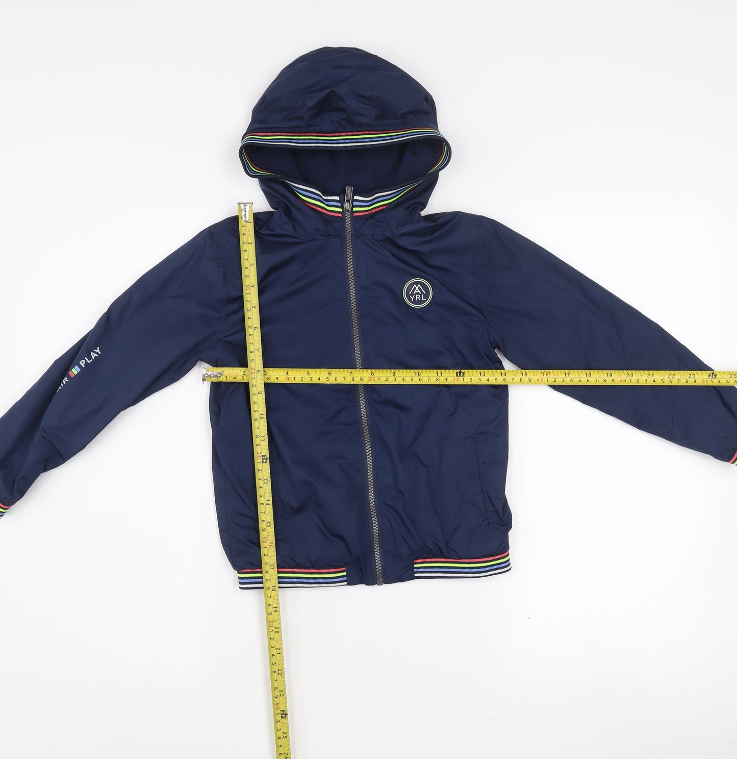 Mayoral Girls Blue Hooded Bomber Jacket 7 Years Polyester Lined Zip-Up