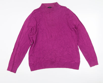 Mystify Women's Purple Mock Neck Long Sleeve Jumper L