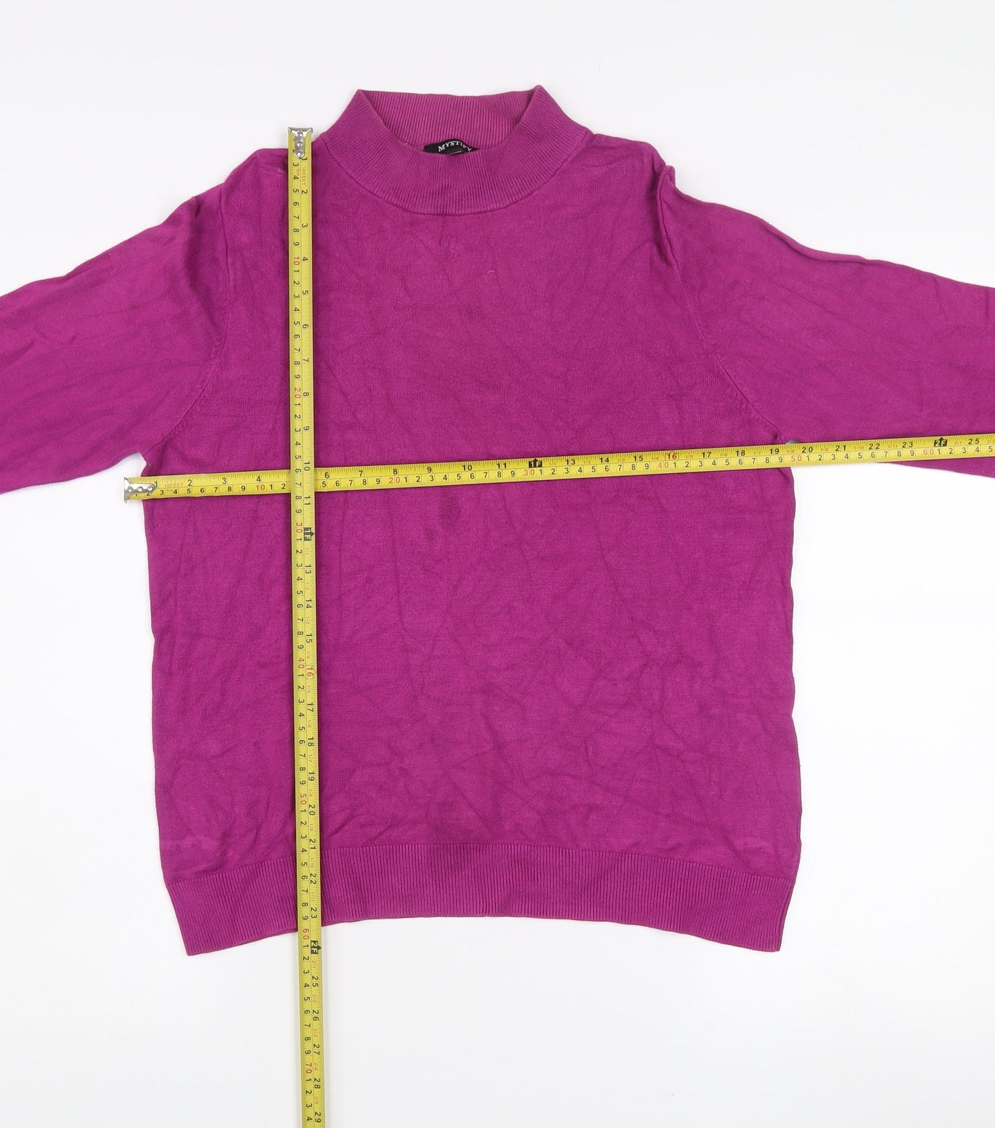 Mystify Women's Purple Mock Neck Long Sleeve Jumper L