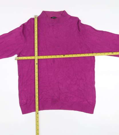 Mystify Women's Purple Mock Neck Long Sleeve Jumper L