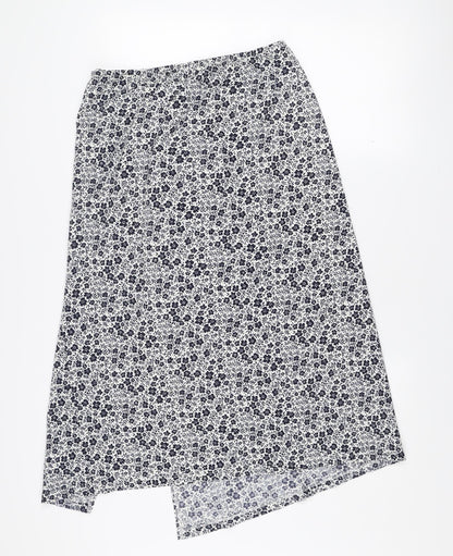 Savida Women Blue Floral Stretch Pencil Skirt Size 14