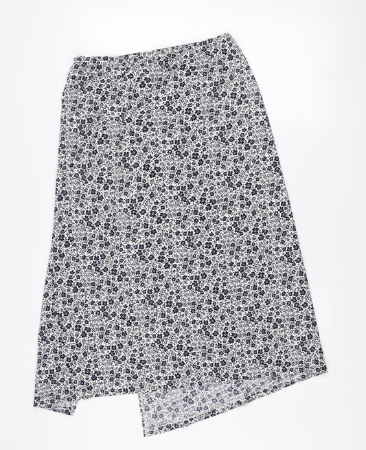 Savida Women Blue Floral Stretch Pencil Skirt Size 14